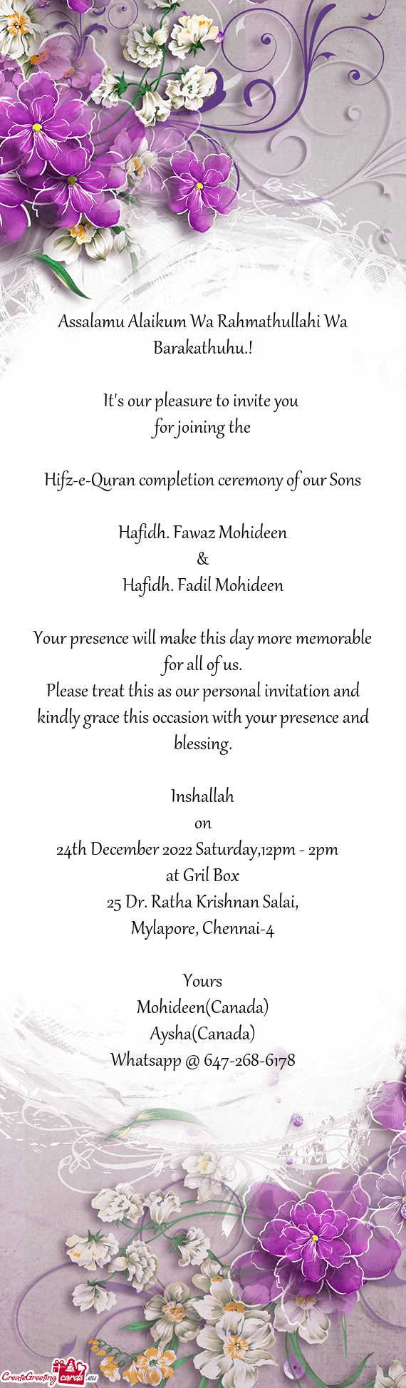 Hifz-e-Quran completion ceremony of our Sons