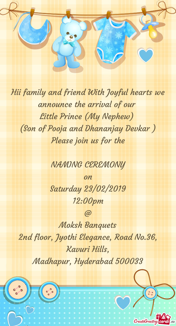 Hii family and friend With Joyful hearts we announce the arrival of our