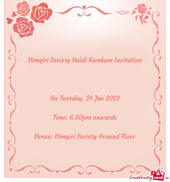 Himgiri Society Haldi Kumkum Invitation