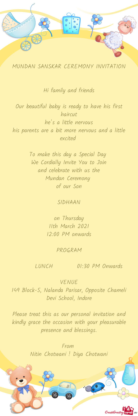 His parents are a bit more nervous and a little excited