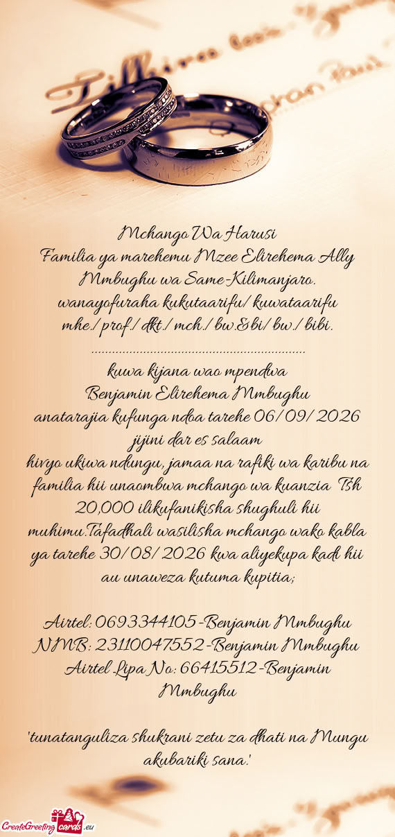 Hivyo ukiwa ndungu, jamaa na rafiki wa karibu na familia hii unaombwa mchango wa kuanzia Tsh 20,000