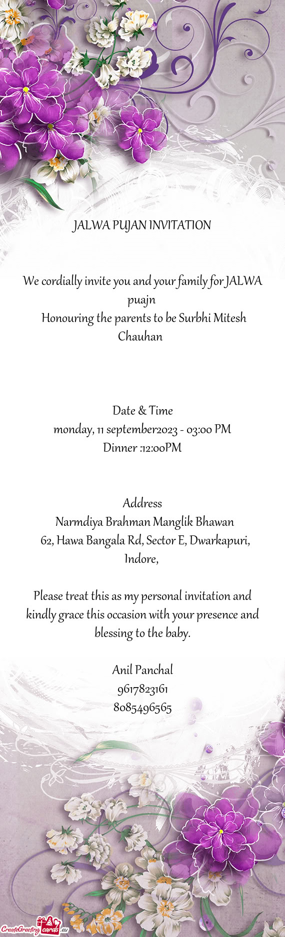 Honouring the parents to be Surbhi Mitesh Chauhan