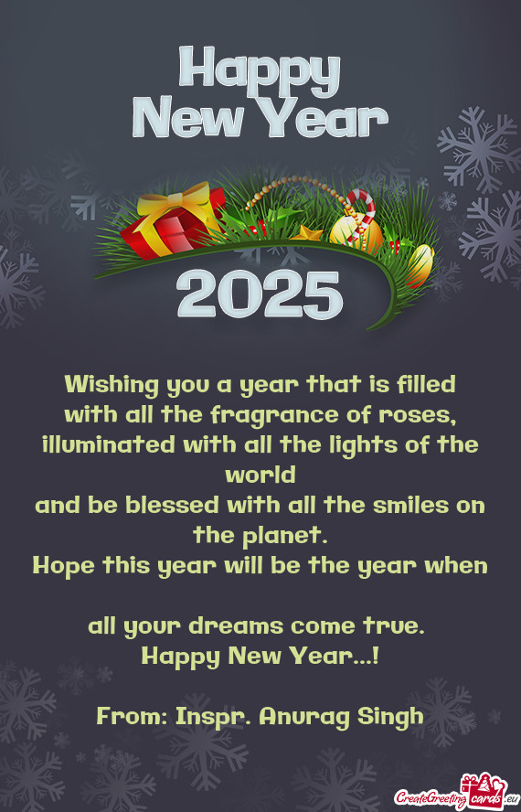 Hope this year will be the year when all your dreams come true