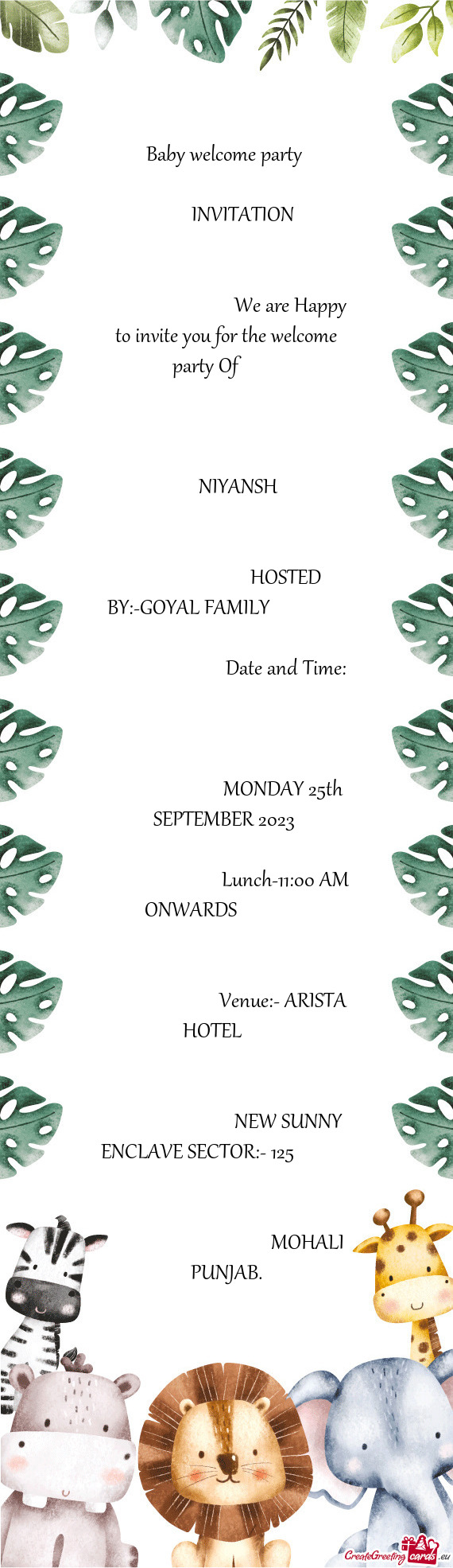 HOSTED BY:-GOYAL FAMILY