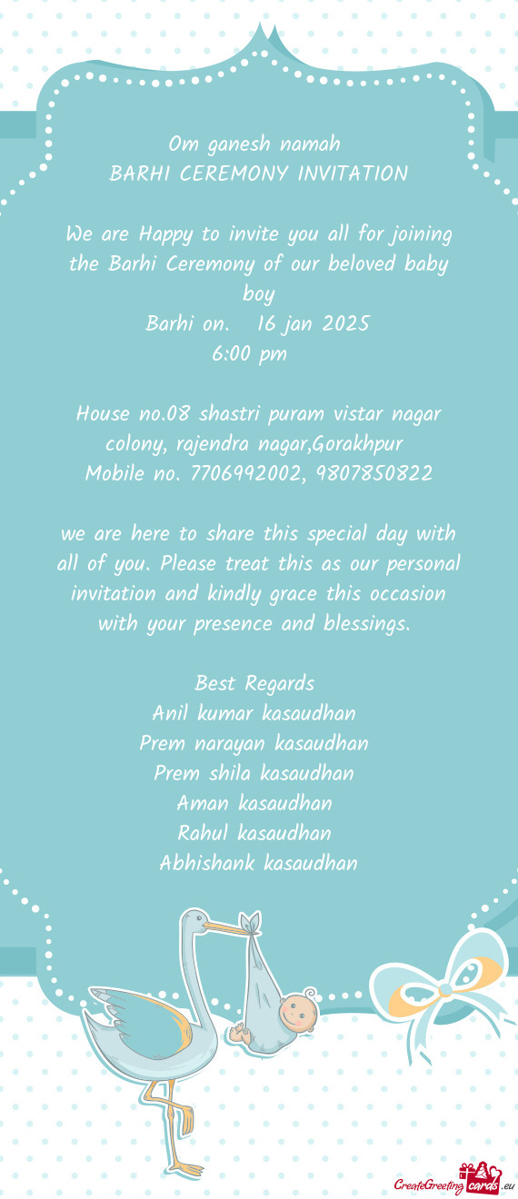 House no.08 shastri puram vistar nagar colony, rajendra nagar,Gorakhpur