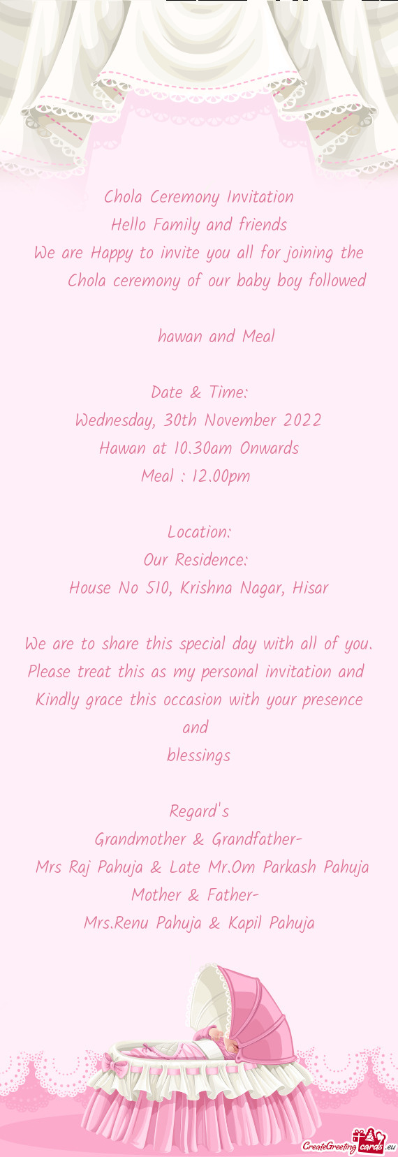 House No 510, Krishna Nagar, Hisar