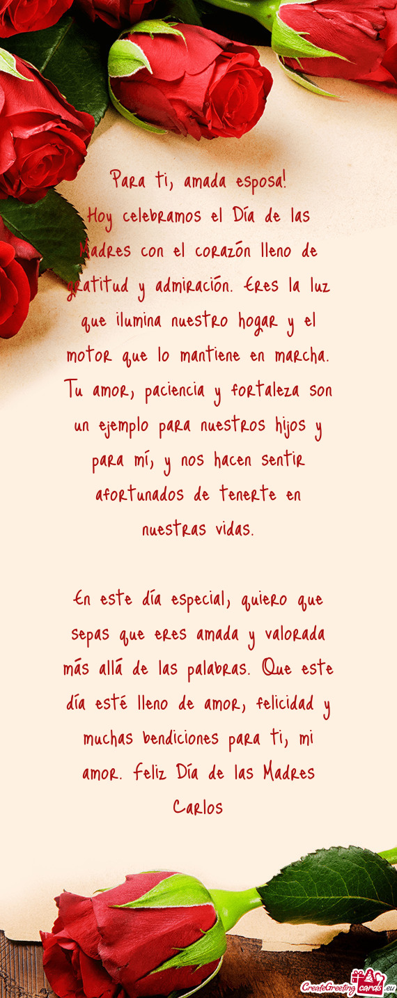 Hoy celebramos el Día de las Madres con el corazón lleno de gratitud y admiración. Eres la luz qu