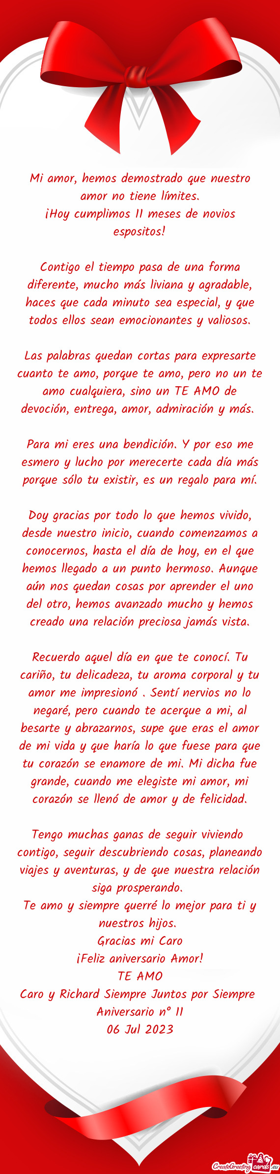 ¡Hoy cumplimos 11 meses de novios espositos