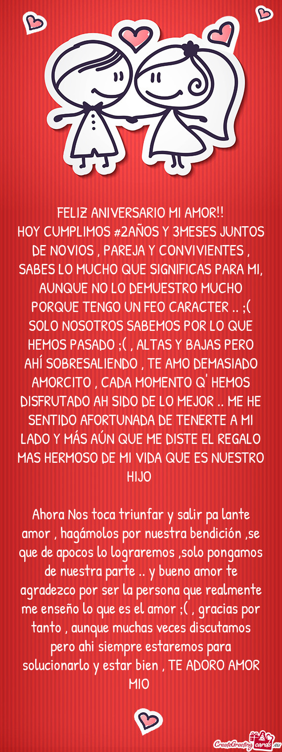 HOY CUMPLIMOS #2AÑOS Y 3MESES JUNTOS DE NOVIOS , PAREJA Y CONVIVIENTES , SABES LO MUCHO QUE SIGNIFI