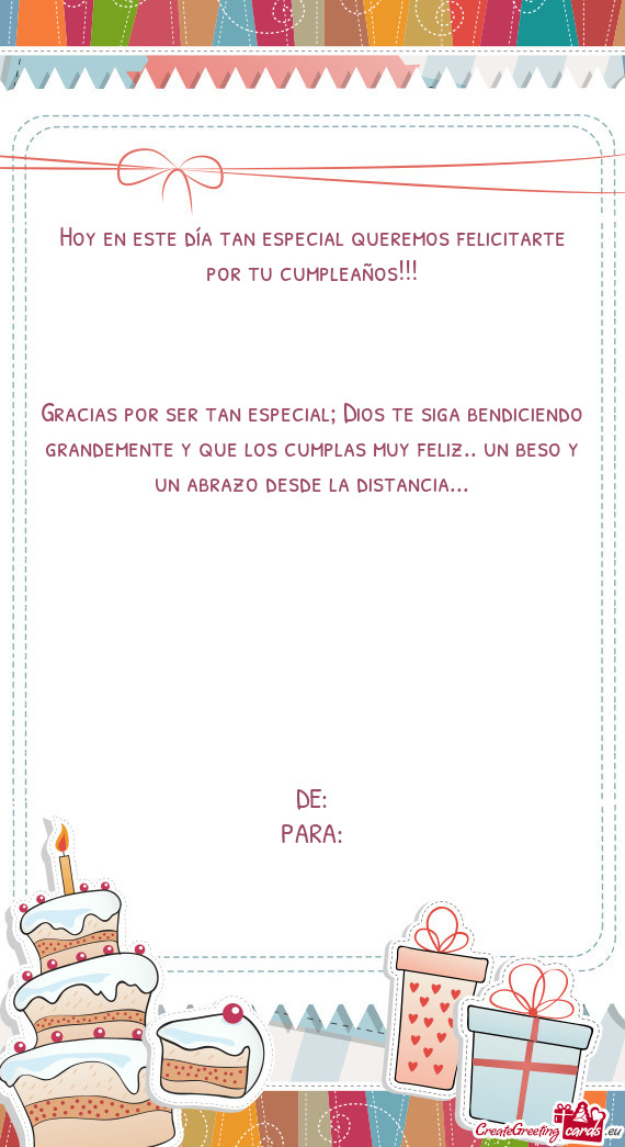 Hoy en este día tan especial queremos felicitarte por tu cumpleaños