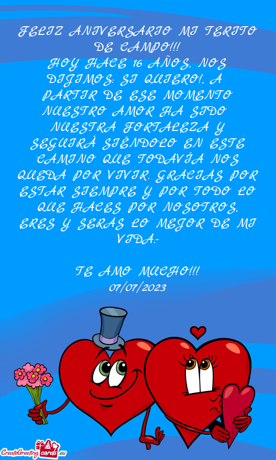 HOY HACE 16 AÑOS, NOS DIJIMOS: SI QUIERO!, A