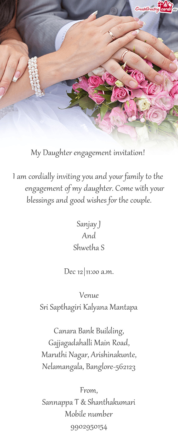 I am cordially inviting you and your family to the