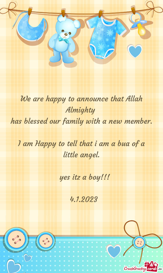 I am Happy to tell that i am a bua of a little angel