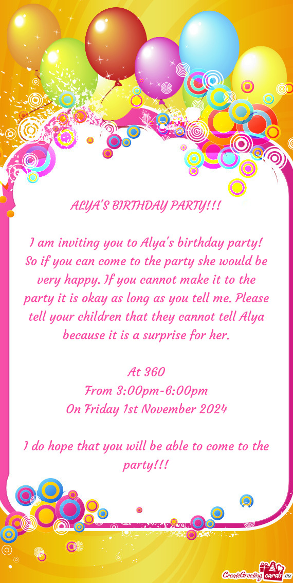 I am inviting you to Alya