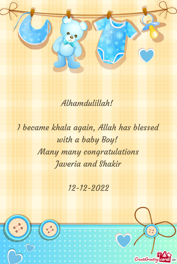 I became khala again, Allah has blessed with a baby Boy