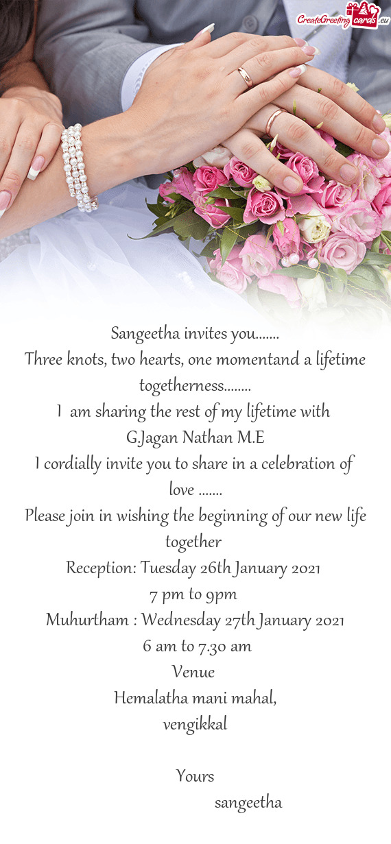 I cordially invite you to share in a celebration of love