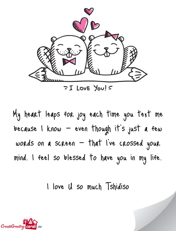 I love U so much Tshidiso