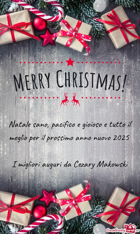 I migliori auguri da Cezary Makowski