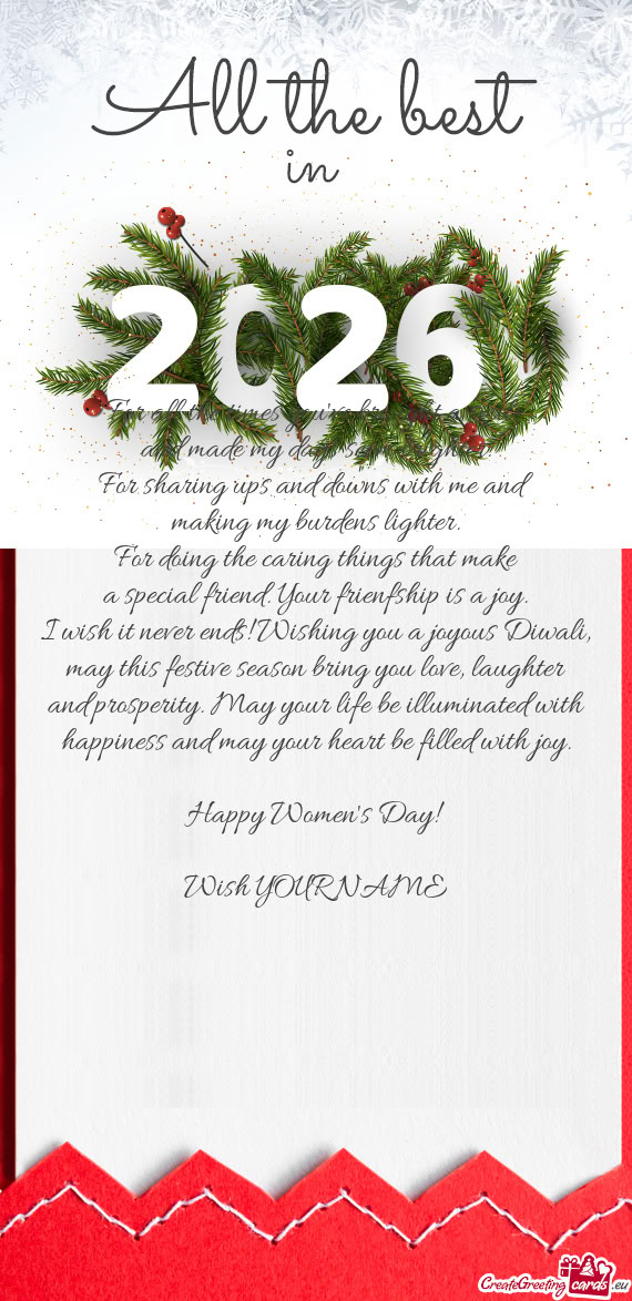 I wish it never ends! Wishing you a joyous Diwali, may this festive season bring you love, laughter