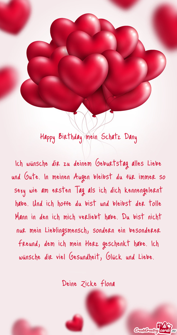 Ich wünsche dir zu deinem Geburtstag alles Liebe und Gute. In meinen Augen bleibst du für immer so