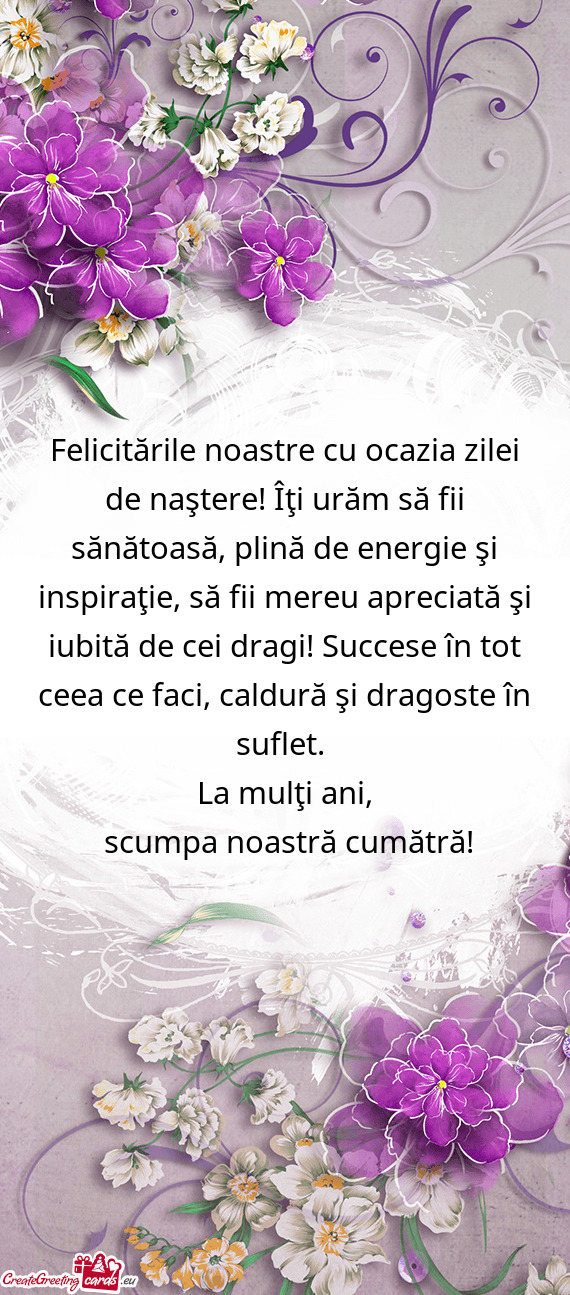 Ie şi inspiraţie, să fii mereu apreciată şi iubită de cei dragi! Succese în tot ceea ce faci