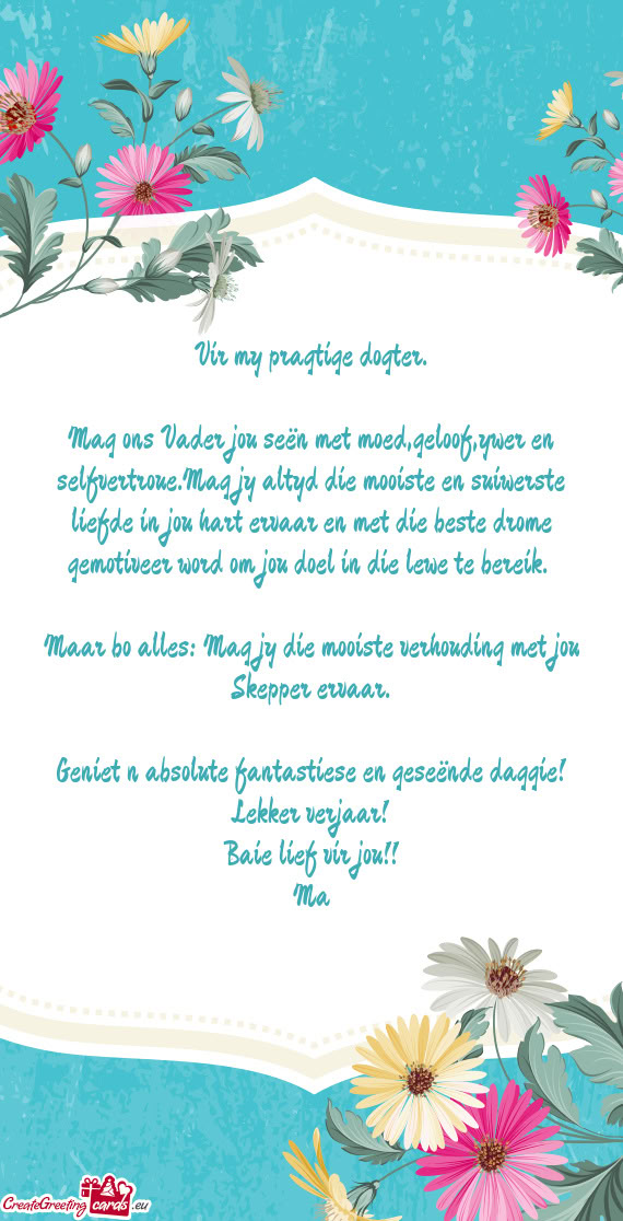 Iefde in jou hart ervaar en met die beste drome gemotiveer word om jou doel in die lewe te bereik