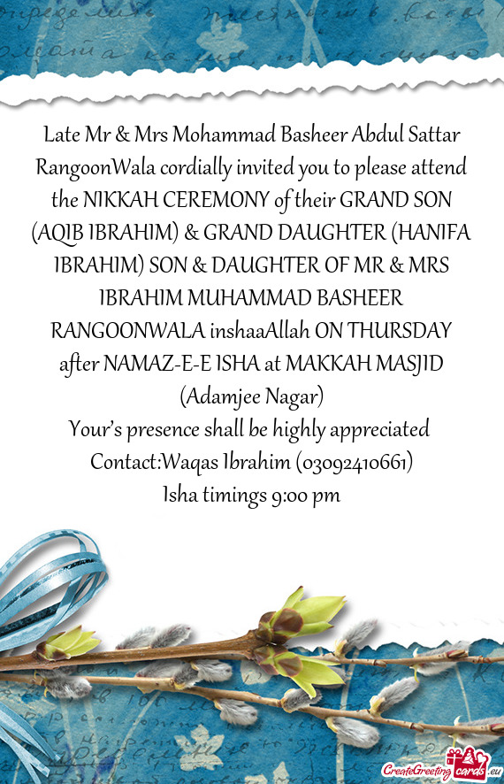 IKKAH CEREMONY of their GRAND SON (AQIB IBRAHIM) & GRAND DAUGHTER (HANIFA IBRAHIM) SON & DAUGHTER OF