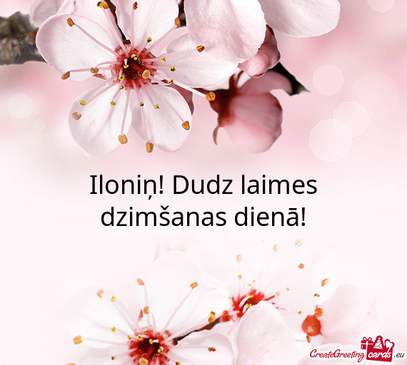 Iloniņ! Dudz laimes dzimšanas dienā