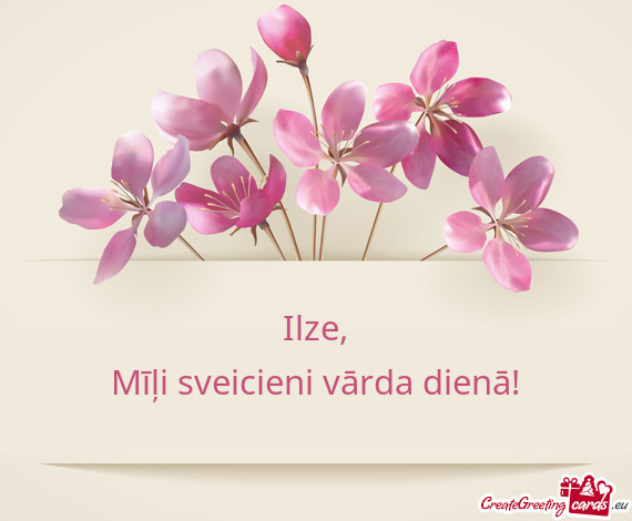 Ilze,  Mīļi sveicieni vārda dienā!