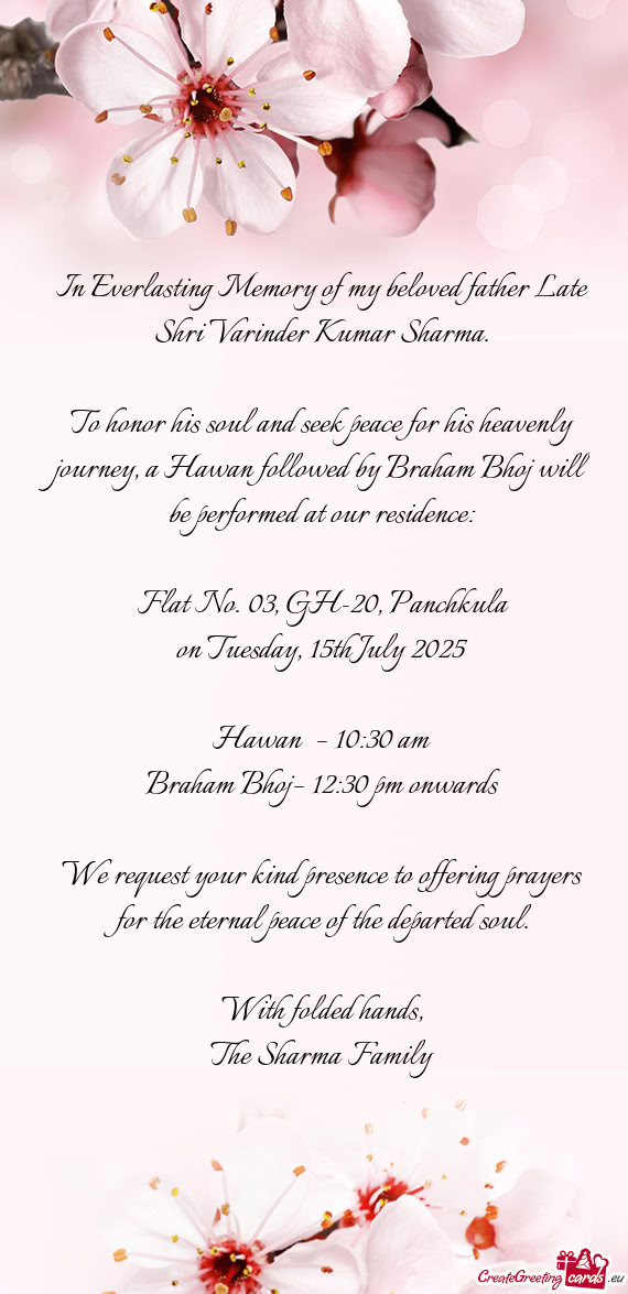 In Everlasting Memory of my beloved father Late Shri Varinder Kumar Sharma