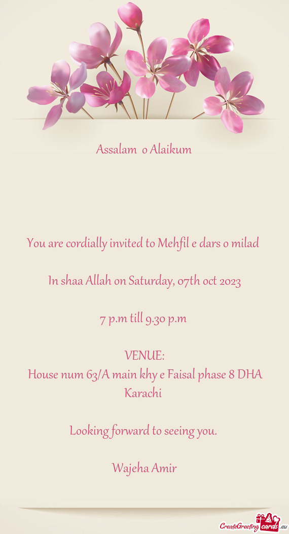 In shaa Allah on Saturday, 07th oct 2023