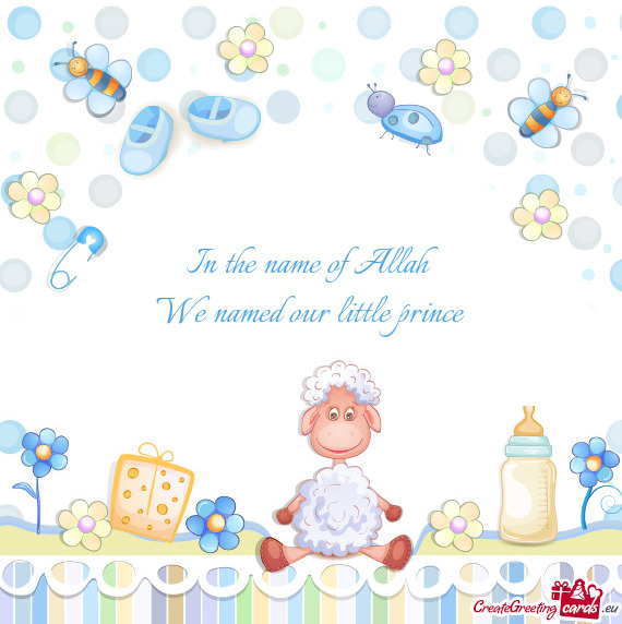 In the name of Allah   We named our little prince