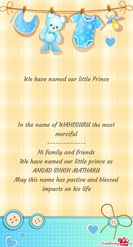 In the name of WAHEGURU the most merciful