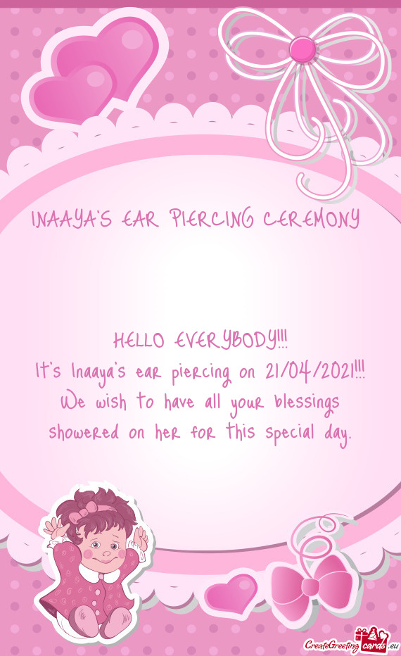 INAAYA’S EAR PIERCING CEREMONY