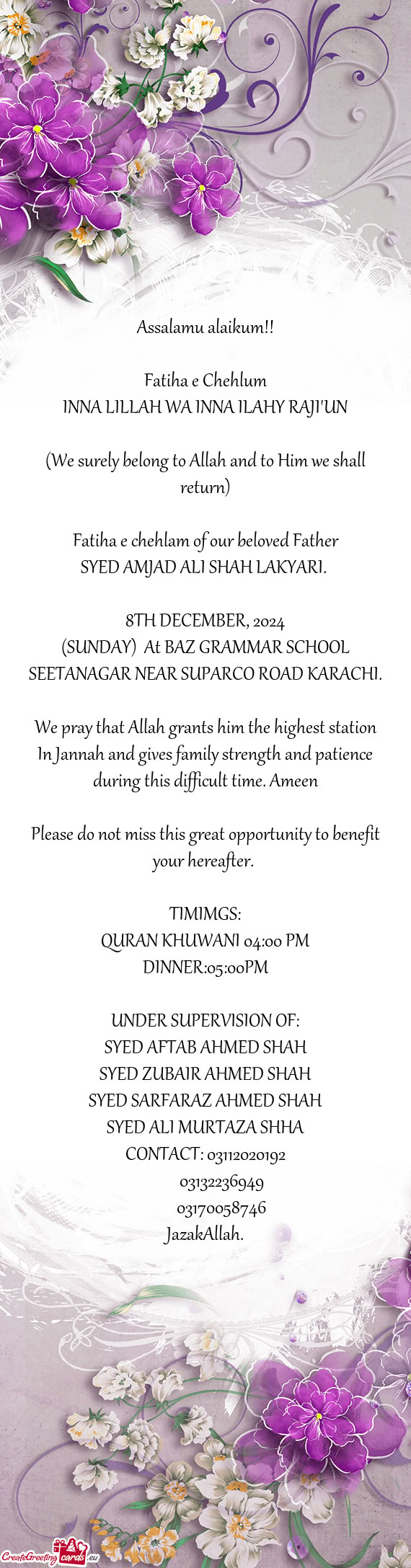 INNA LILLAH WA INNA ILAHY RAJI