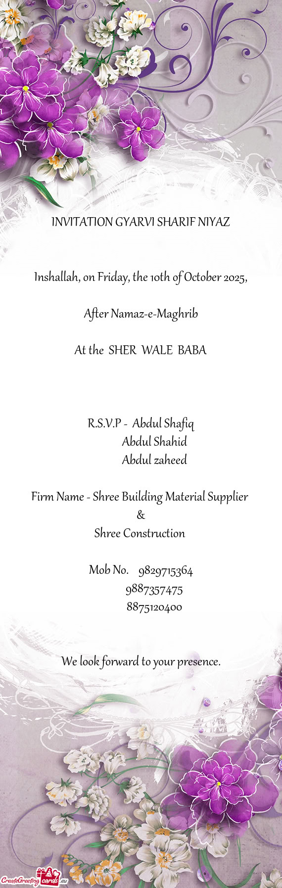 Inshallah, on Friday, the 10th of October 2025