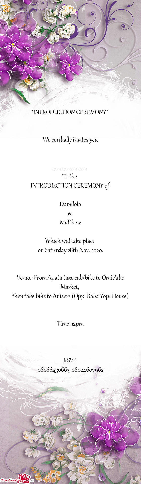 INTRODUCTION CEREMONY