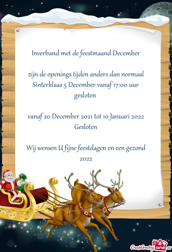 Inverband met de feestmaand December