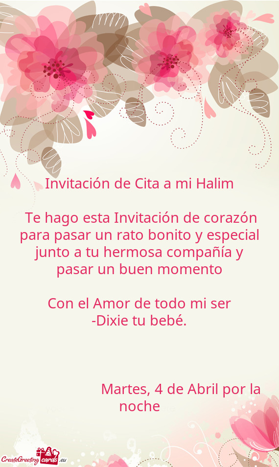 Invitación de Cita a mi Halim