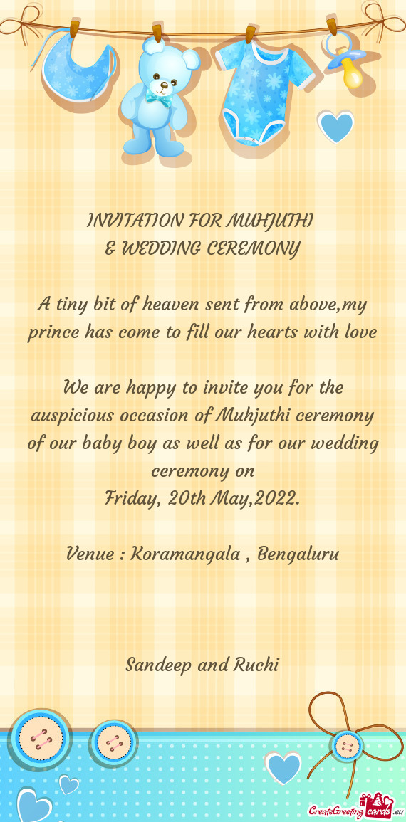 INVITATION FOR MUHJUTHI