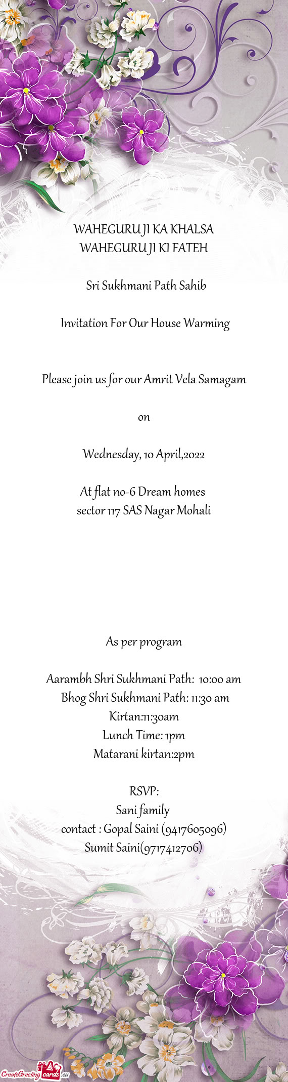 Invitation For Our House Warming