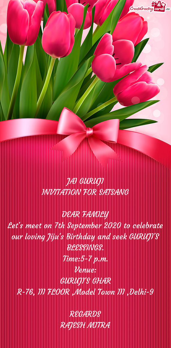 INVITATION FOR SATSANG