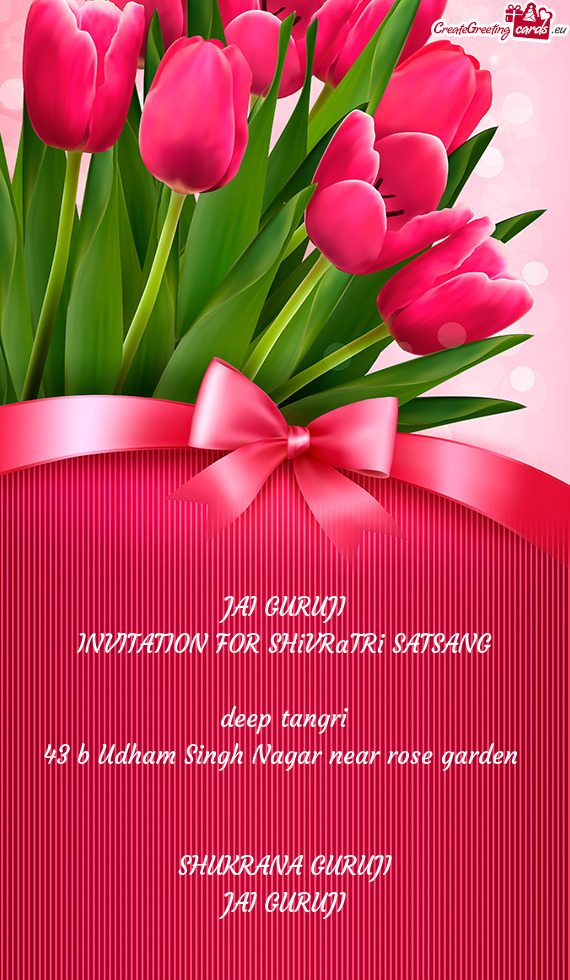 INVITATION FOR SHiVRaTRi SATSANG