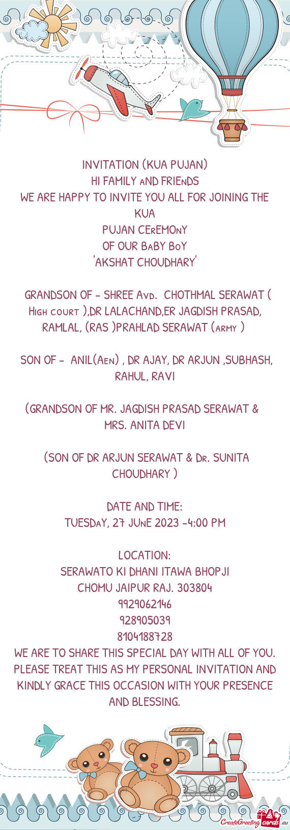 INVITATION (KUA PUJAN)