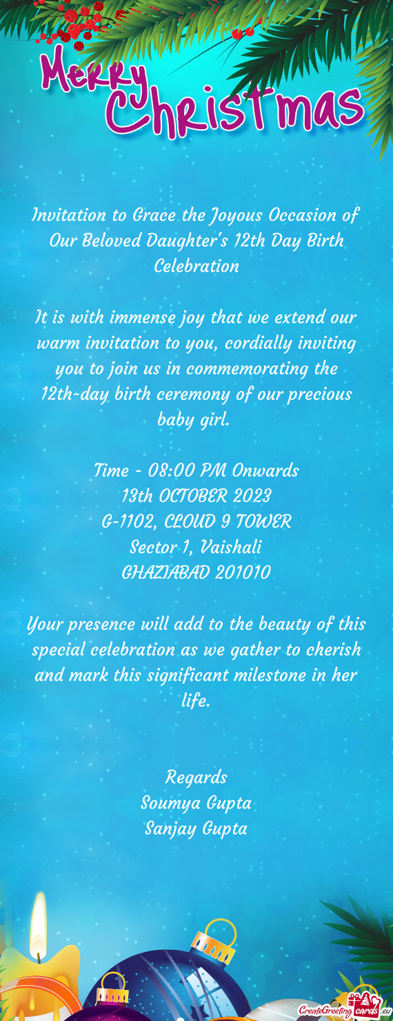 Invitation to Grace the Joyous Occasion of Our Beloved Daughter