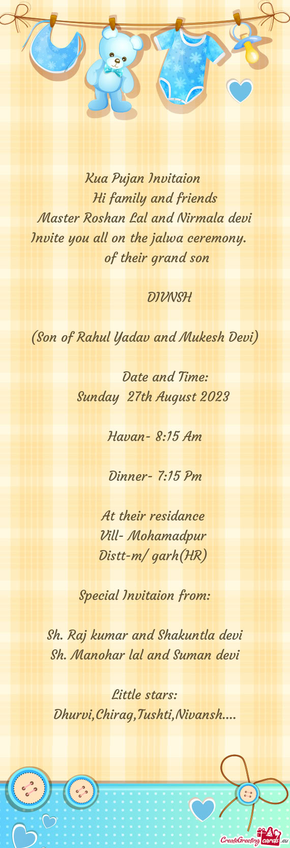 Invite you all on the jalwa ceremony