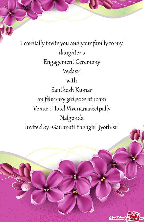 Invited by -Garlapati Yadagiri-Jyothisri