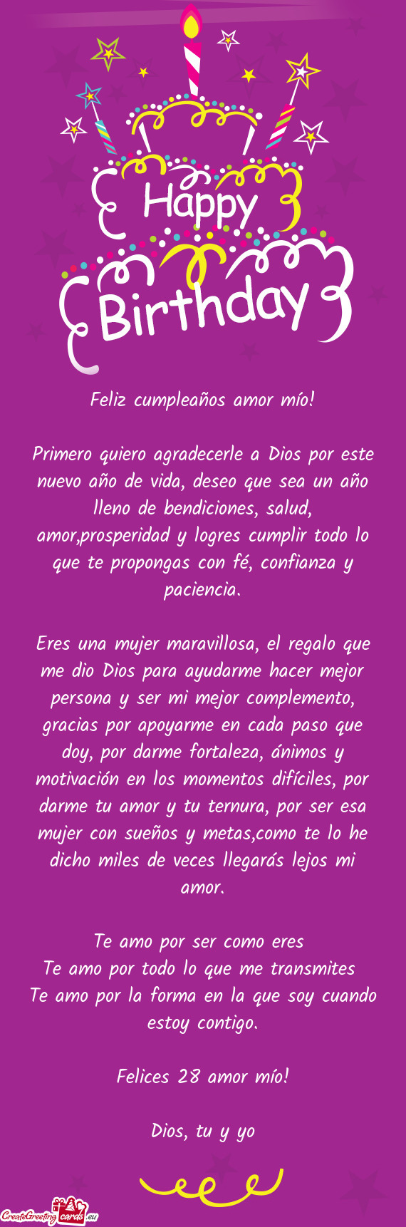 Iones, salud, amor,prosperidad y logres cumplir todo lo que te propongas con fé, confianza y pacien