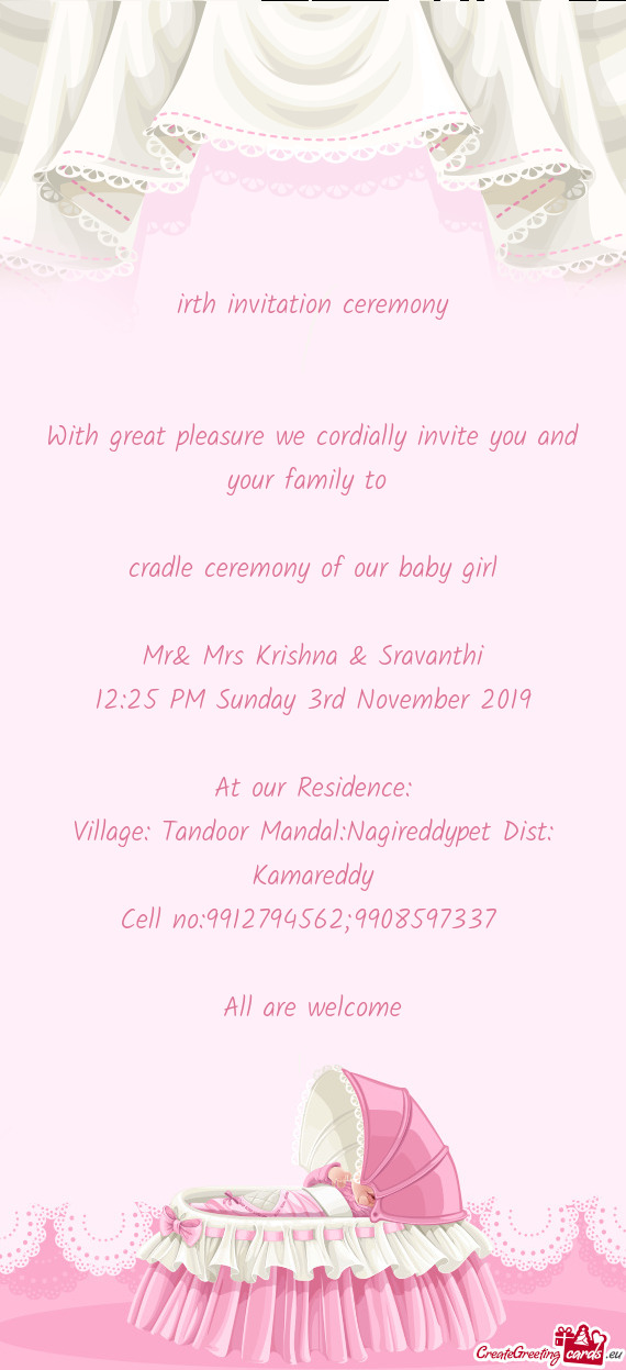 Irth invitation ceremony