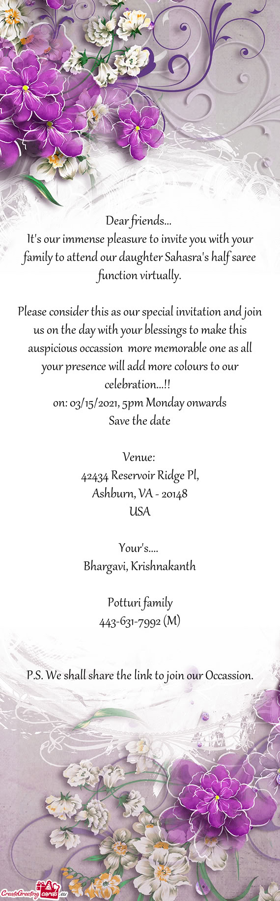 Is auspicious occassion more memorable one as all your presence will add more colours to our celebr